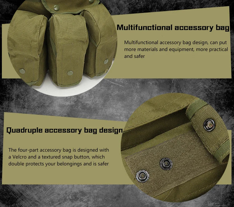 Tactical Vest MOLLE CS Training Equipment Hunting Chest Vest Security Quick Release AK Belly Pocket Vest Hunting Equipment