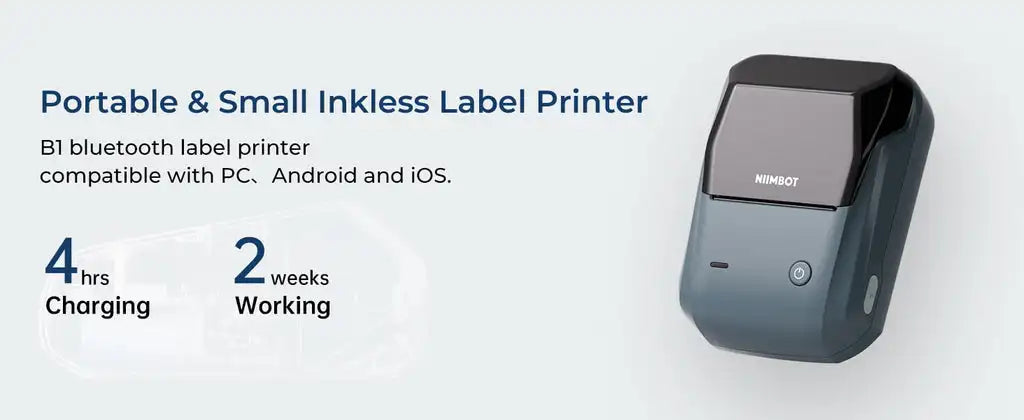 Niimbot B1 Mini Printer Portable Thermal Label Stickers Paper Printer Self Adhesive Bluetooth Mobile Sticker Label Maker Machine