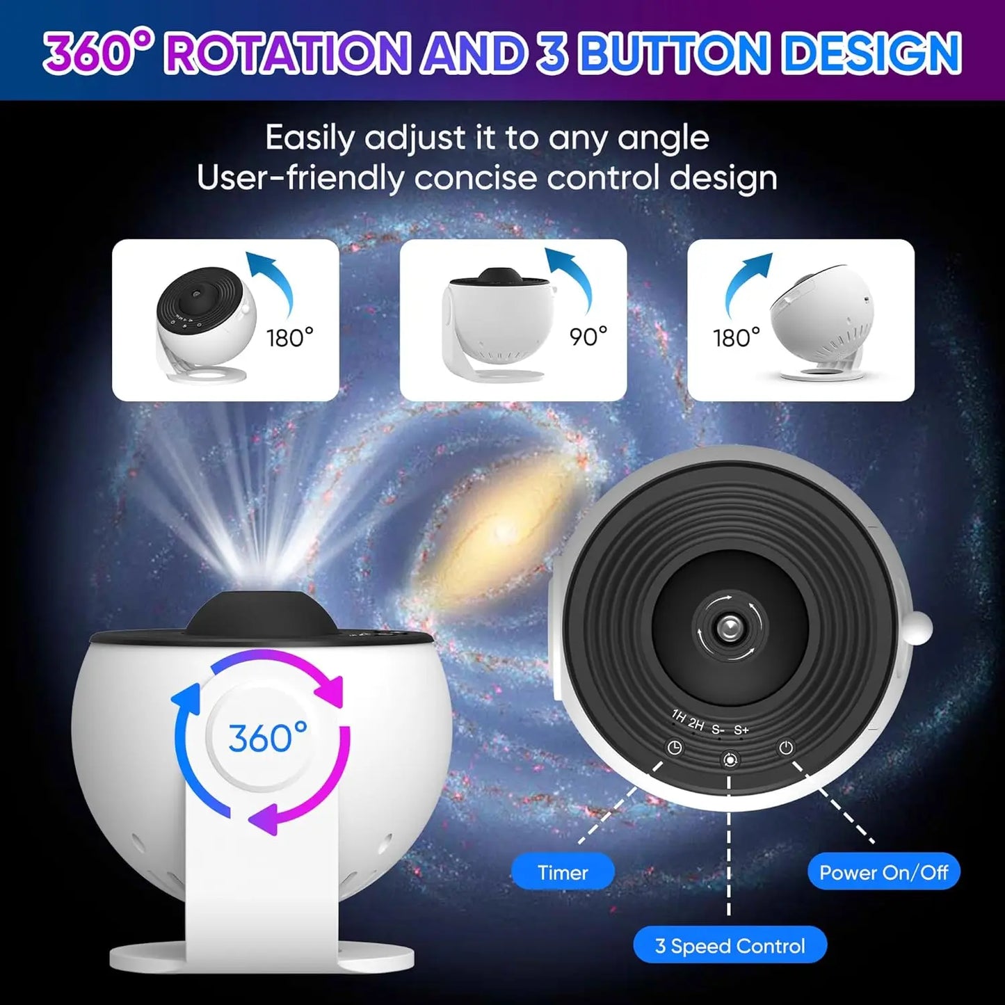 Star Projector Night Light Planetarium Projector 360° Rotate Galaxy Projector Light For Room decoration Star Sky Projection Lamp