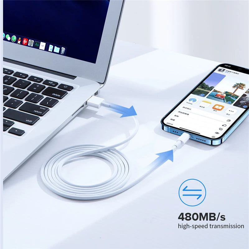 Fast Charging USB Cable for Apple iPhone X XR XS 14 8 7 6S 6 Plus 13 12 11 Pro Max SE iPad USB Data Cord Charger Cable 1m 2m 3m