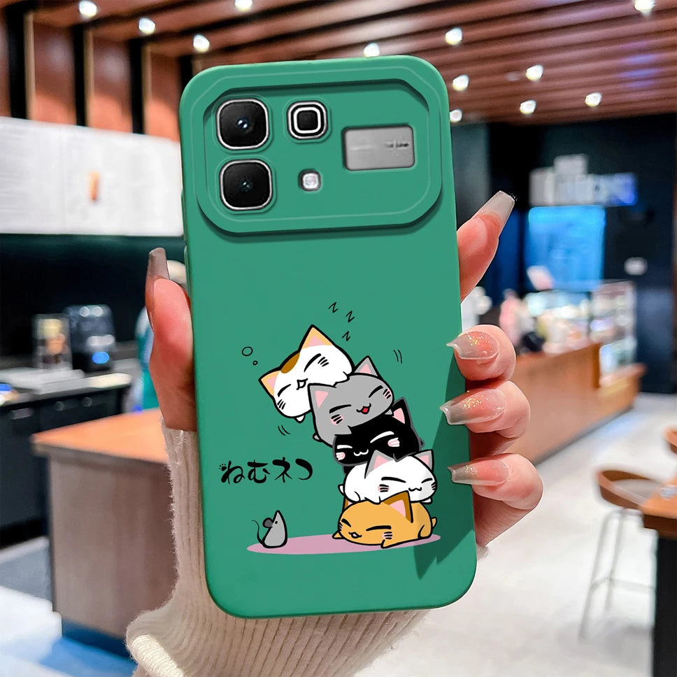 Phone Case For Infinix Note 60 Pro Edge 4G 5G Liquid Silicone High Quality Shockproof Cute Animals Cover