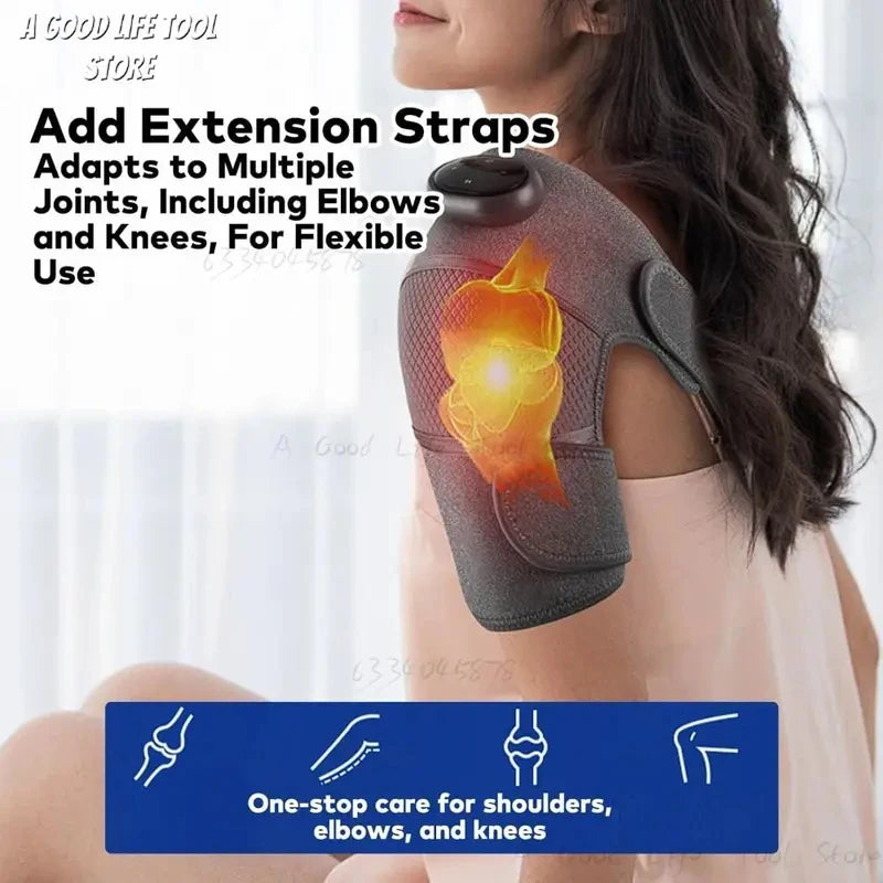 Deep Muscle Relief Electric Knee Massager Breathable 5 Temp Levels Cordless Heated Knee Brace 3 Modes