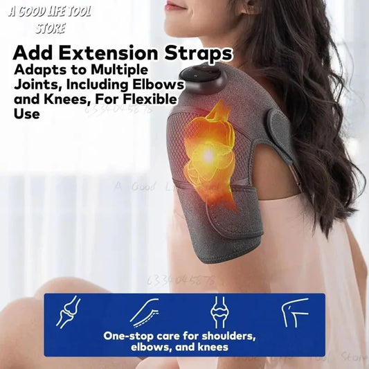 Deep Muscle Relief Electric Knee Massager Breathable 5 Temp Levels Cordless Heated Knee Brace 3 Modes