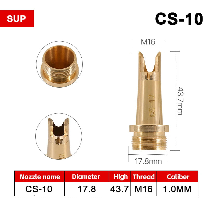 M16 SUP Laser Welding Nozzle AS-12 BS-16 CS-12 DS ES-12 FS-16 Cutting Nozzle Wire Feed Nozzles for Handheld SUP Laser Welder