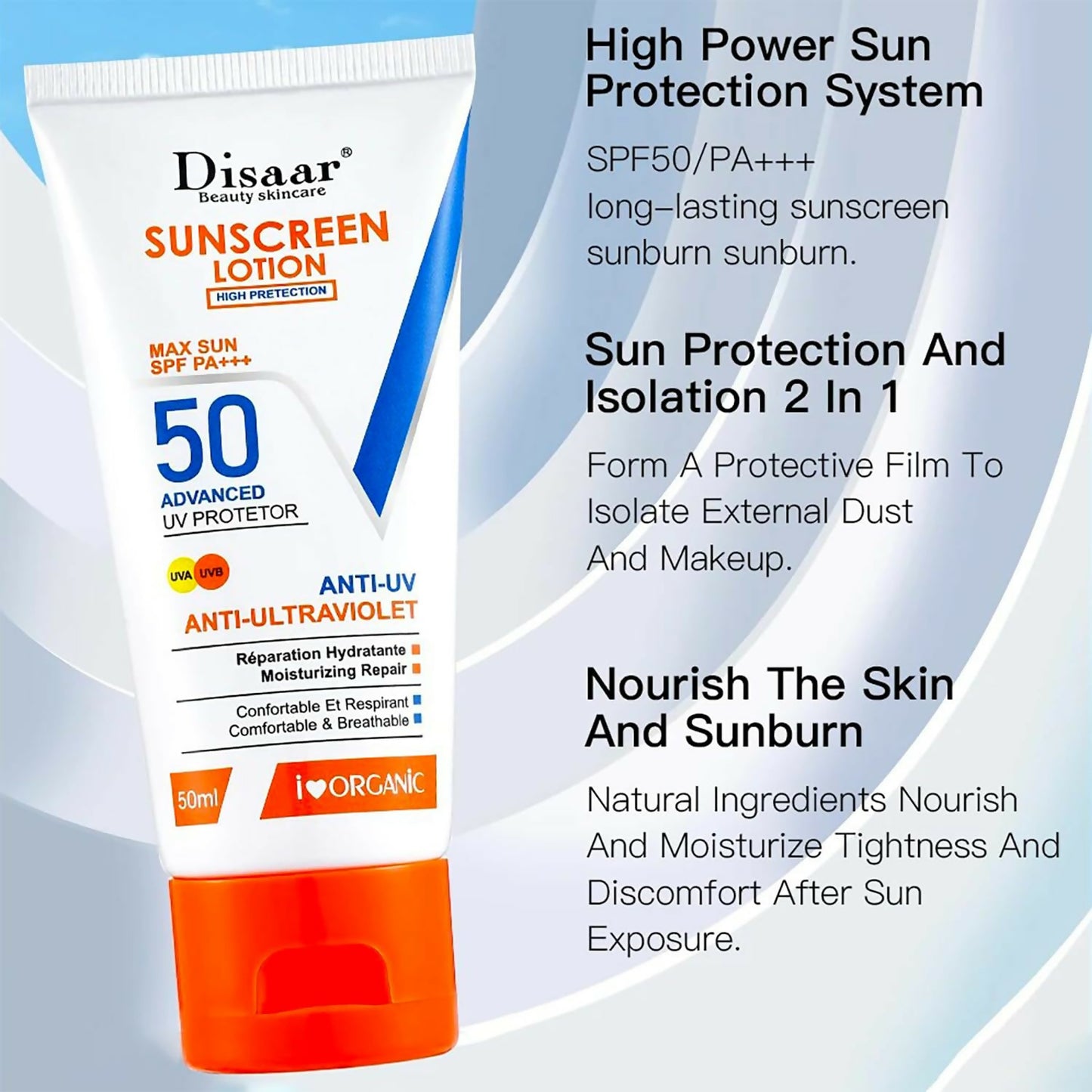 Disaar SPF 50 Sunscreen 50ml Whitening Sunblock