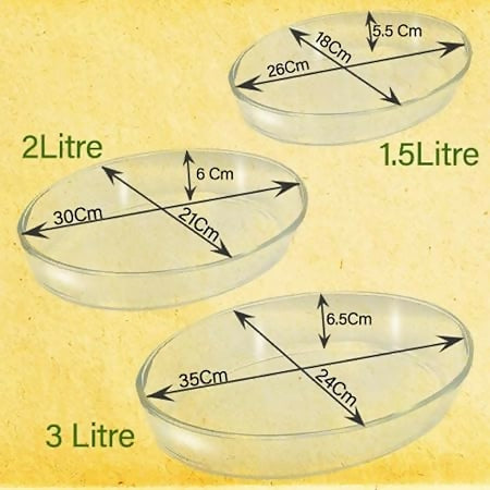 3pc Oval Glass Baking Dish Set,1.5, 2 & 3L