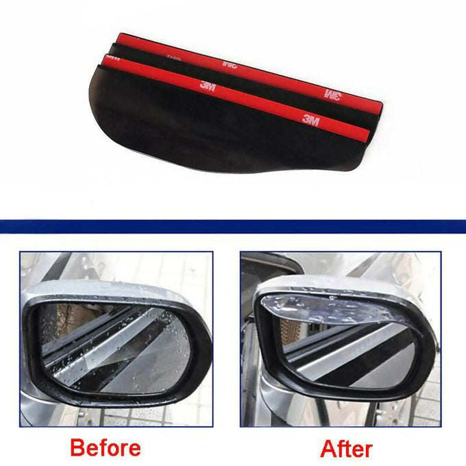 2 X Rear Mirror Rain Board Eyebrow Visor Shade Shield Water Guard For All Cars & Trucks