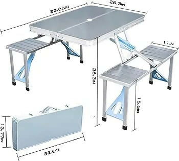 Picnic table with chairs