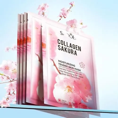 SADOER Collagen Sakura Brightening And Moisturizing Face Masks.