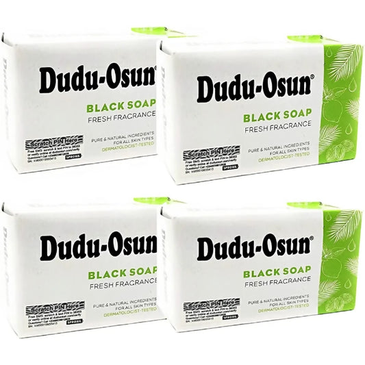 4 PCS Dudu-Osun African Black Soap Pure Natural