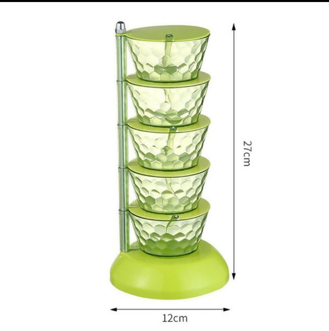 *5 layer rotating spice seasoning stand