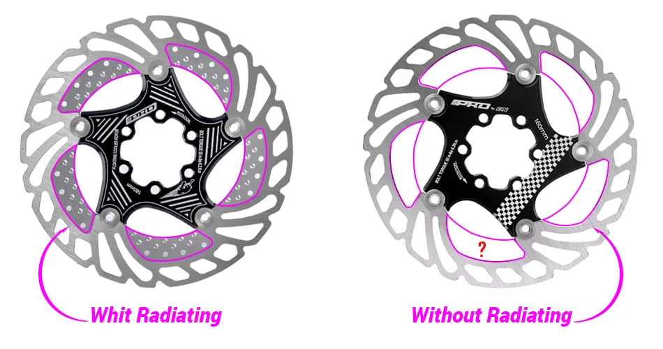 IIIPRO MTB Cooling Disc Brake Heat Dissipation  6 Inch 140/160/180/203mm Rotor Down Hill Floating Bicycle Brake Rotor