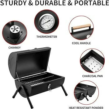 Foldable & Portable Barrel Barbecue Grill with Cover