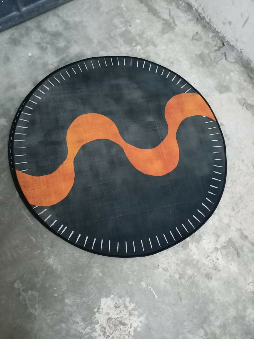 Modern minimalist round was rugs