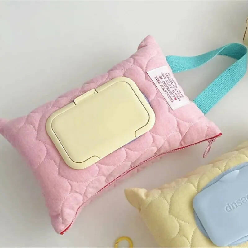 1pc Car Mounted Tissue Box Waterproof Suction Paper Cover Tissue Bag Cute Baby Stroller Tissue Hanging Bag