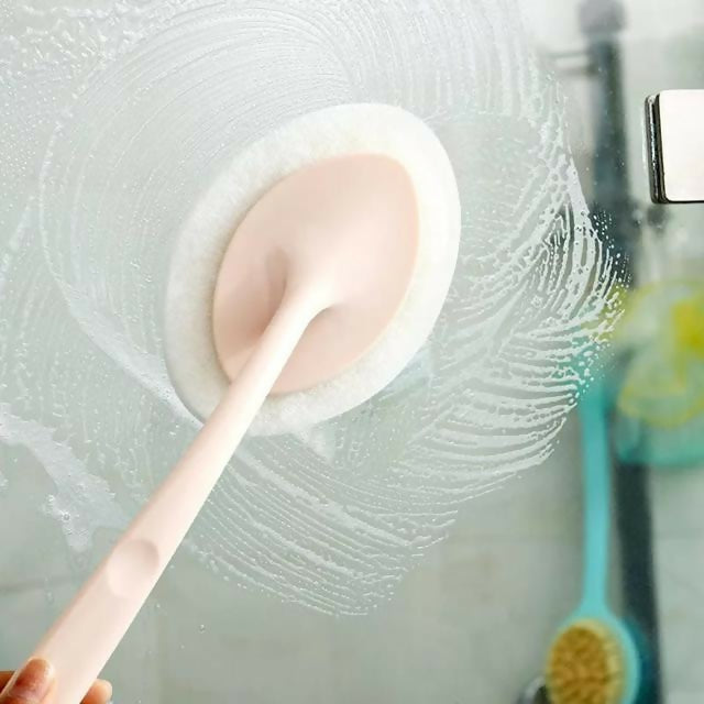 Household Long Handle Sponge Brush, Handheld Toilet Sponge Brush, Bathtub Cleaner Brush