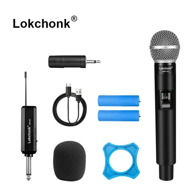 Wireless Microphone 2 Channel UHF Fixed Frequency Handheld Mic Microphone For Party Karaoke Professional Church Show Meeting