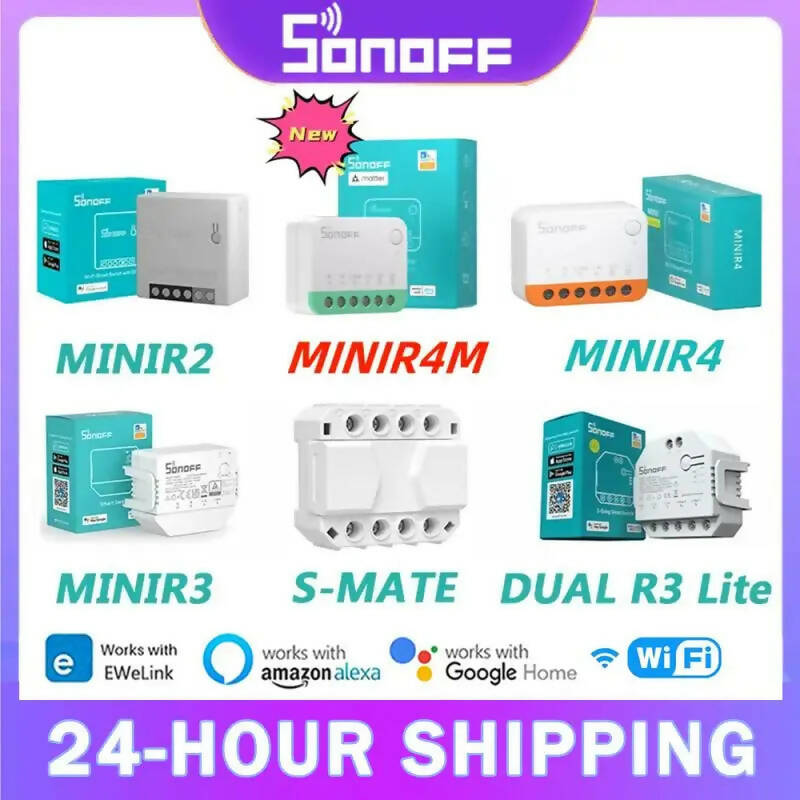 SONOFF MINIR4M Wifi Smart Switch Matter Compatible Wireless Controller Universal Breaker Via Alexa Google Home Voice Control