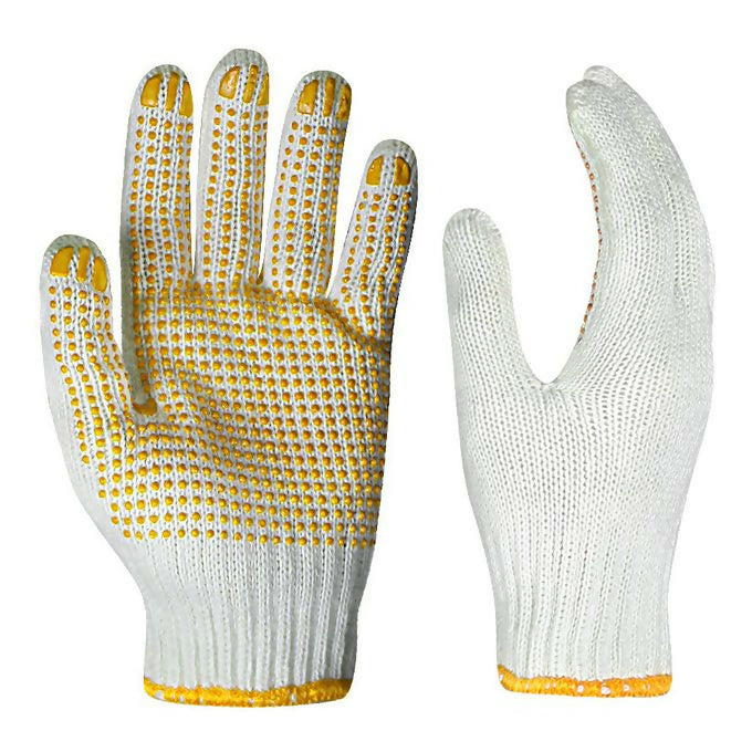 Fashion Non-Skid PVC Dotted Cotton Knitted Gloves