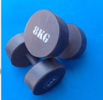 8KG DOUBLE RUBBERCOATED ROUND DUMB BELL SET