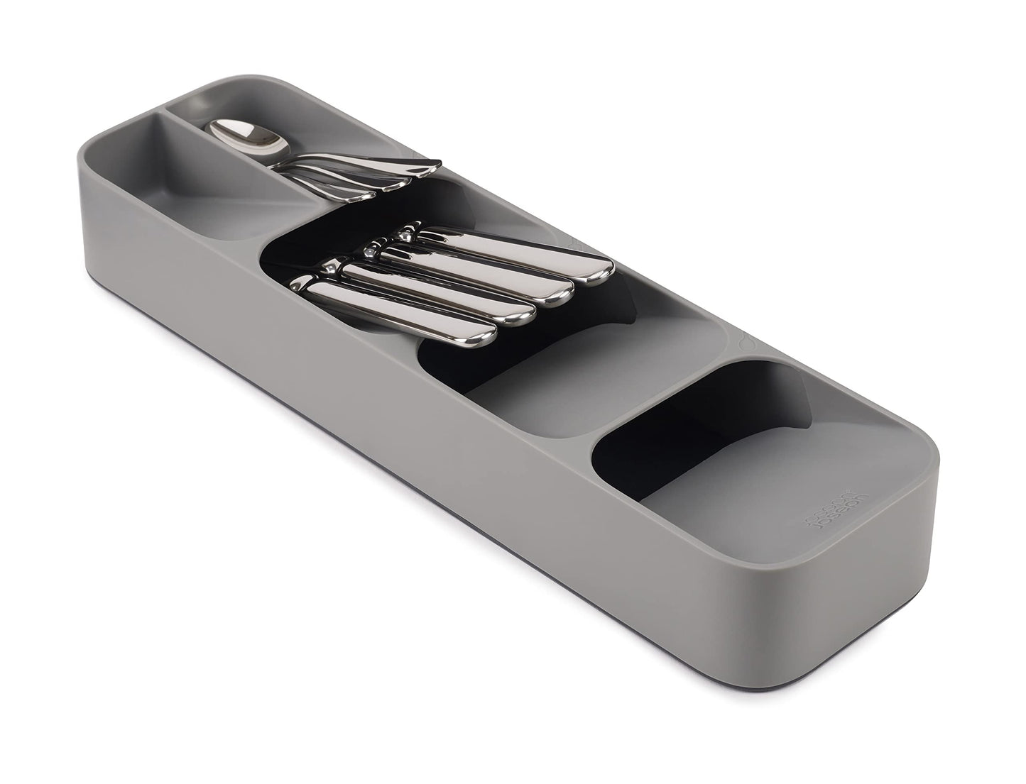 5-Slot Compact Cutlery Organizer – Space-Saving Drawer Tray for Knives, Forks & Spoons (Grey)