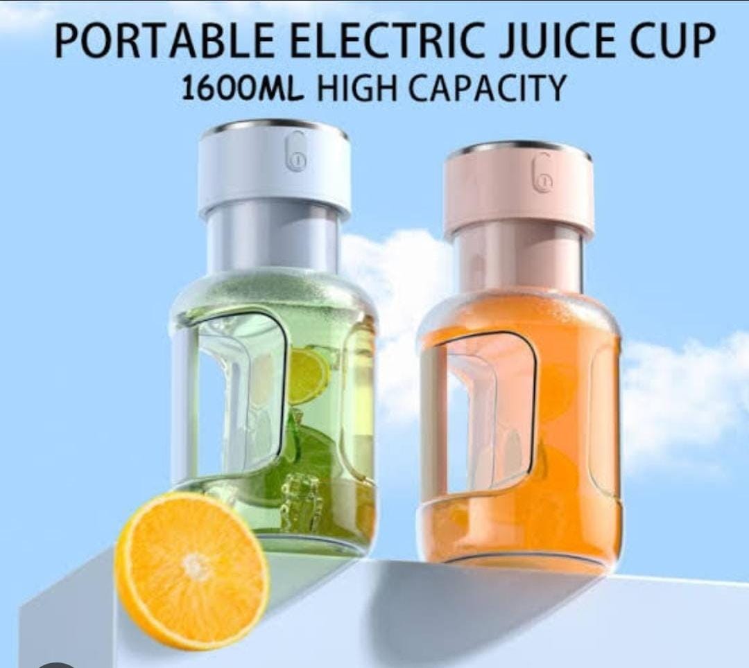 High-Quality 2-in-1 Cordless Rechargeable Portable Blender Juicer – 1600ml Capacity with Reusable Silicone Straw
