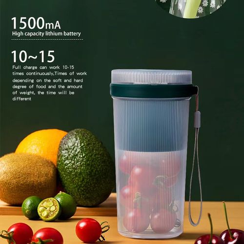Jubake 400ml Rechargeable Portable Blender – USB Charging, 1500mAh Battery, Mini Smoothie & Juice Maker