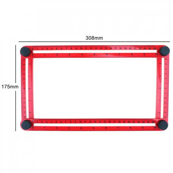 Folding Angle Ruler 10 Inch Multifunction Four-sided Plastic Angle Measuring Tool with 1mm Accuracy for Measuring Wood