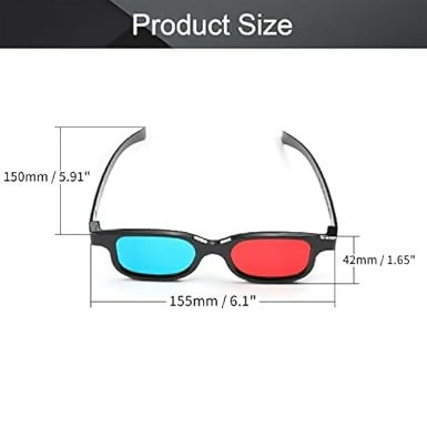 New Red Blue 3D Glasses Frame Anaglyph TV Movie DVD Game