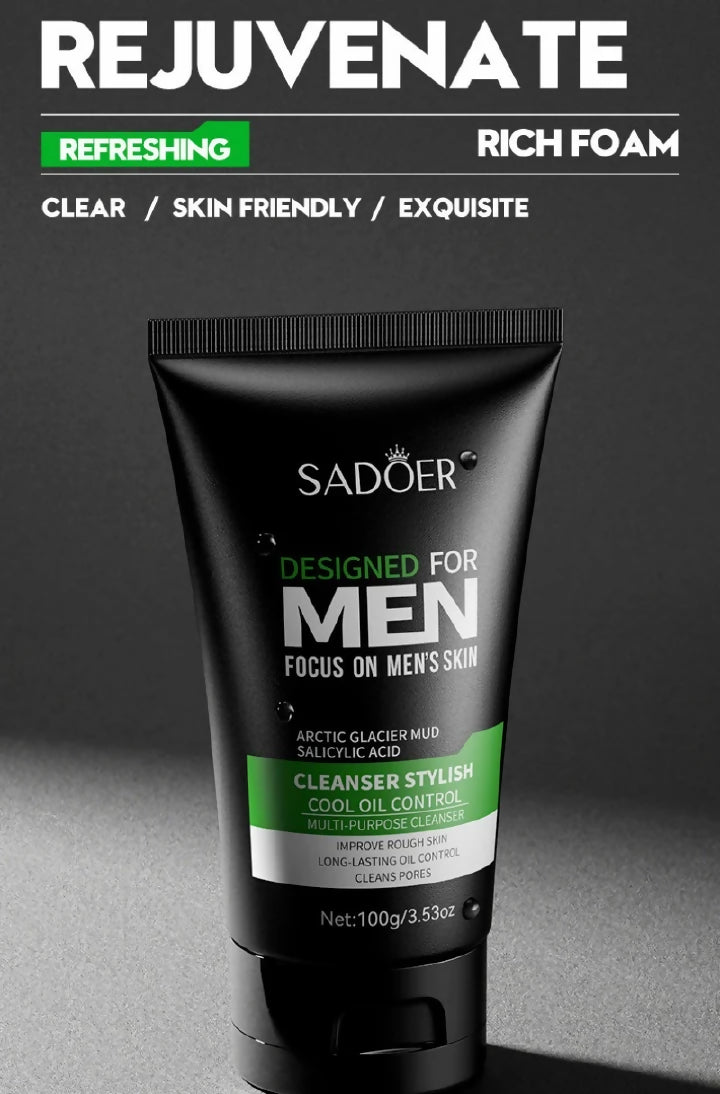 SADOER Men's Oil Control Facial Cleanser Hydrating And Soothing