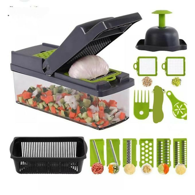 14pcs Veggie slicer detachable blade option for grating,slicing and dicing