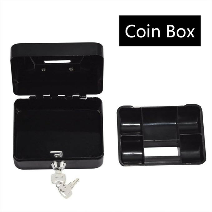 Small Cash Box Black Metal Iron