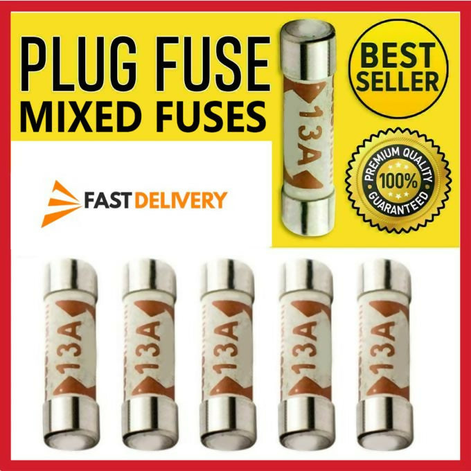 13 Amp Fuse Cartridge Fuses Ceramic Domestic Mains Household Plug