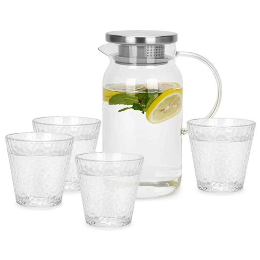 Jug Set 1400ml + 4 Glasses (Borosilicate)