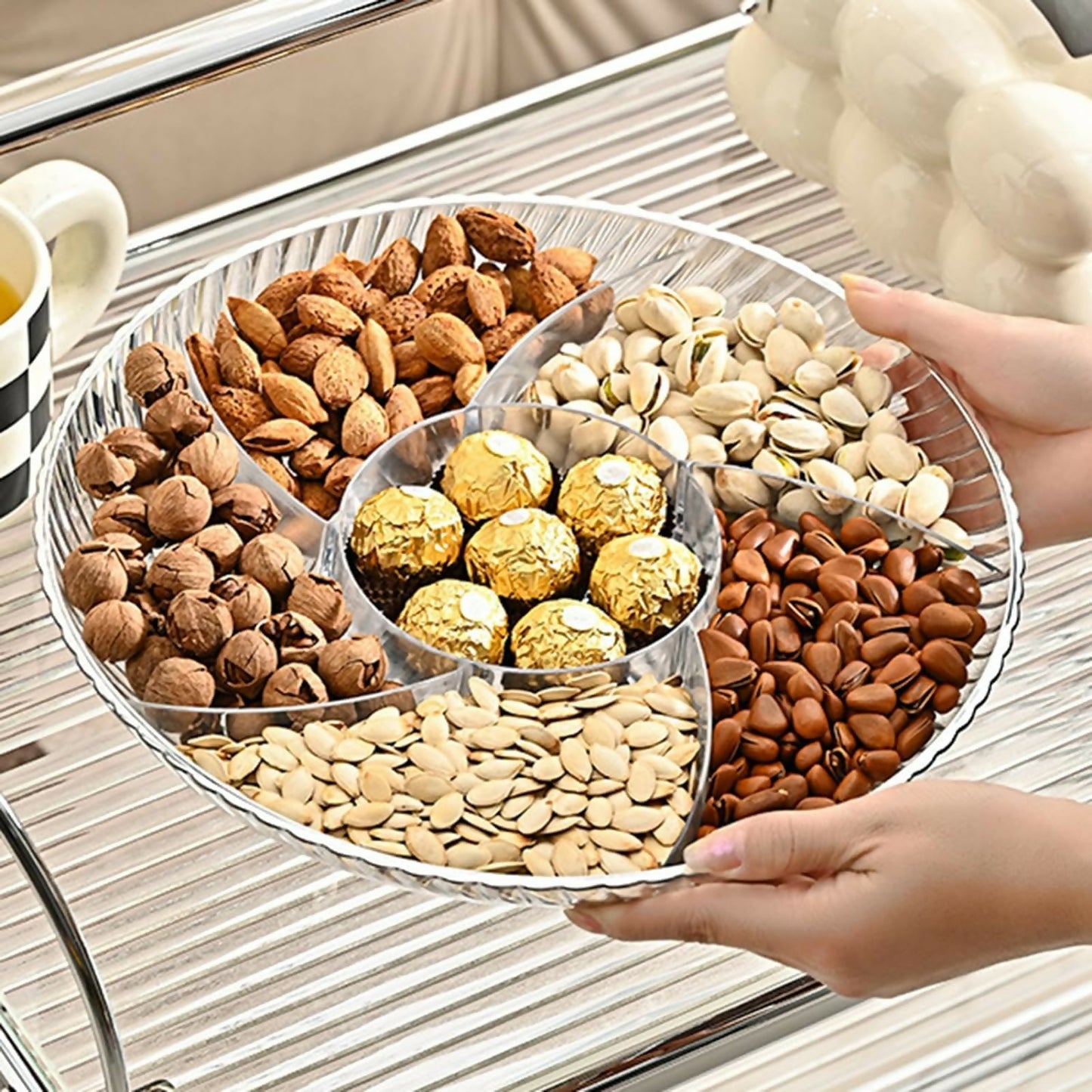 Snack Serving Platter with Compartments