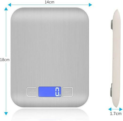 5Kg Digital Kitchen Scale – Silver/Pink