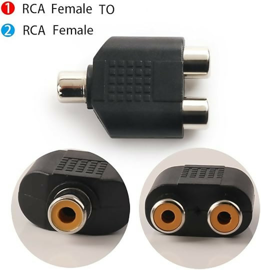 RCA Splitter 1 To 2 Female Audio Video Y Adapter