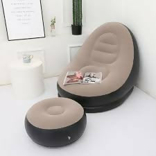 Inflatable Deluxe Lounge Seat / Inflatable seat with Foot rest & Free Pump (2pcs Sets)