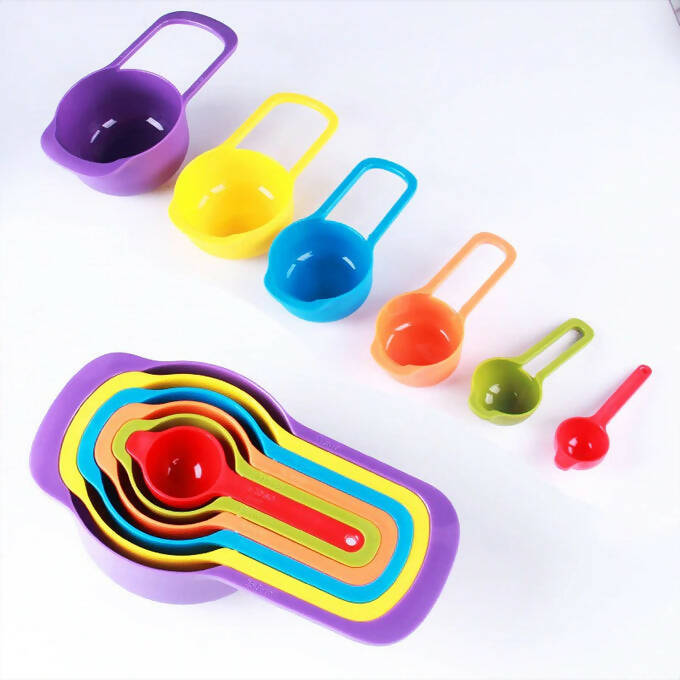 Set of 6 Stackable Baking Measuring Cup and Spoons