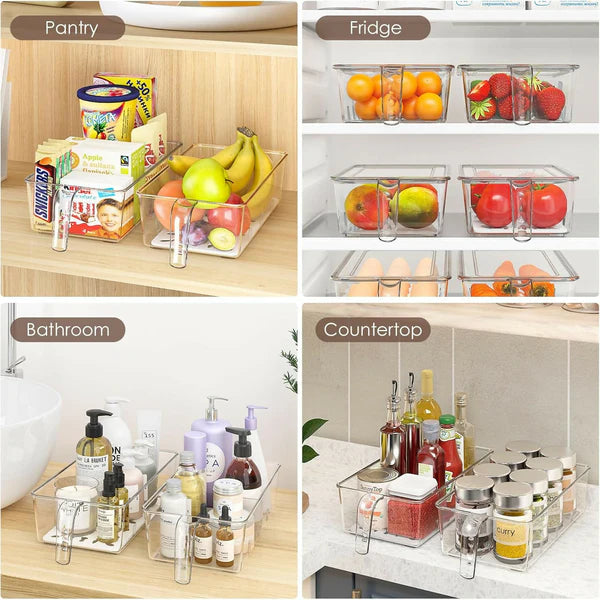 5L Acrylic Refrigerator Storage Container Box with Handle Organiser