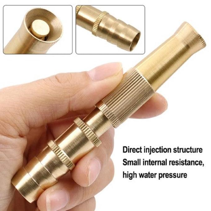 High-Pressure Adjustable Brass Hose Nozzle for Car Wash, Gardening, and Lawn Care (Without Pipe)