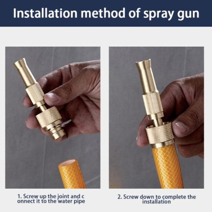 High-Pressure Adjustable Brass Hose Nozzle for Car Wash, Gardening, and Lawn Care (Without Pipe)