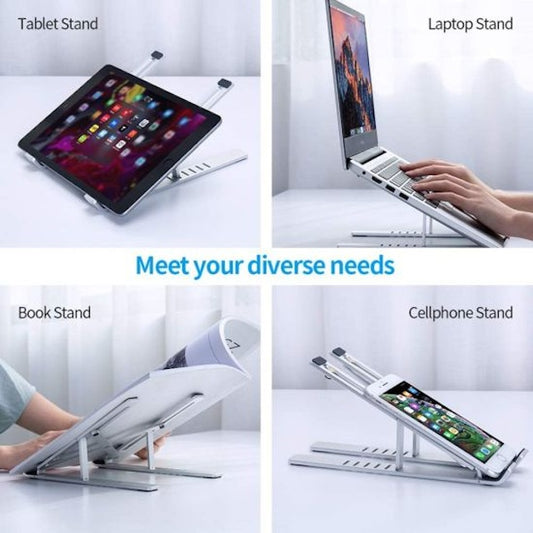 Creative Foldable Adjustable Laptop Stand Bracket, Cell Phone Holder, Reading Stand, Lazy Bracket with 7 Angle Adjustment Stand