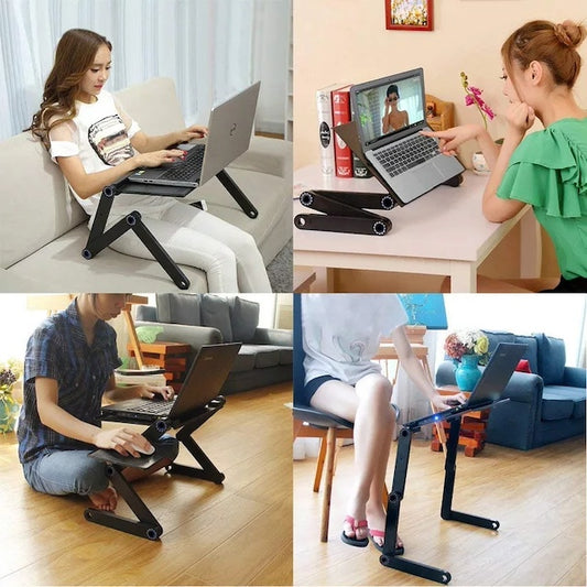 Adjustable Laptop Stand With Fan and Mouse Pad, Computer Lap Desk, Laptop Holder for Bed and Sofa, Portable Laptop Desk