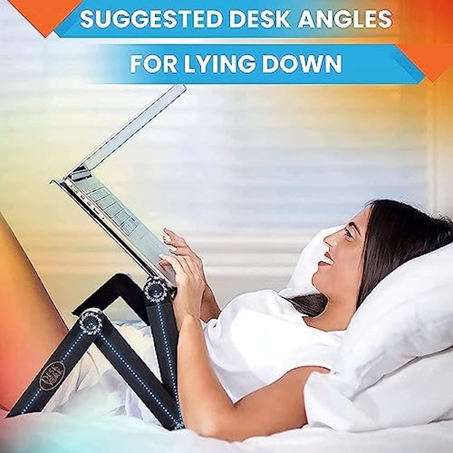 Adjustable Laptop Stand With Fan and Mouse Pad, Computer Lap Desk, Laptop Holder for Bed and Sofa, Portable Laptop Desk