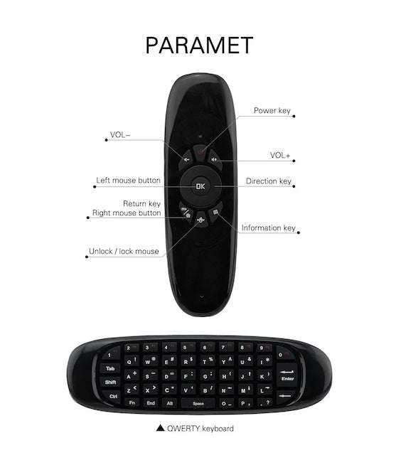 Air Mouse Keyboard Fly, Intelligent Anti Shake Remote Mouse Support, Wireless Remote Mouse for Android TV, Linux, Windows, MacOS