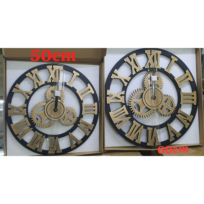 3D Roman Vintage Gear Pocket Wall Clock