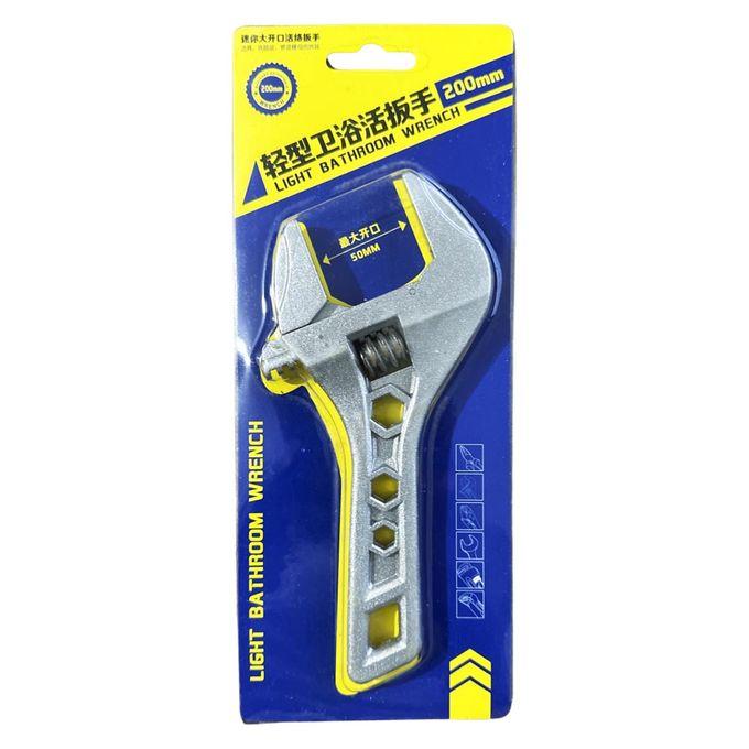 Lightweight Aluminum Alloy Bathroom Adjustable Wrench Repair Tool, Nut Disassembly 50mm Wide, 200mm Length