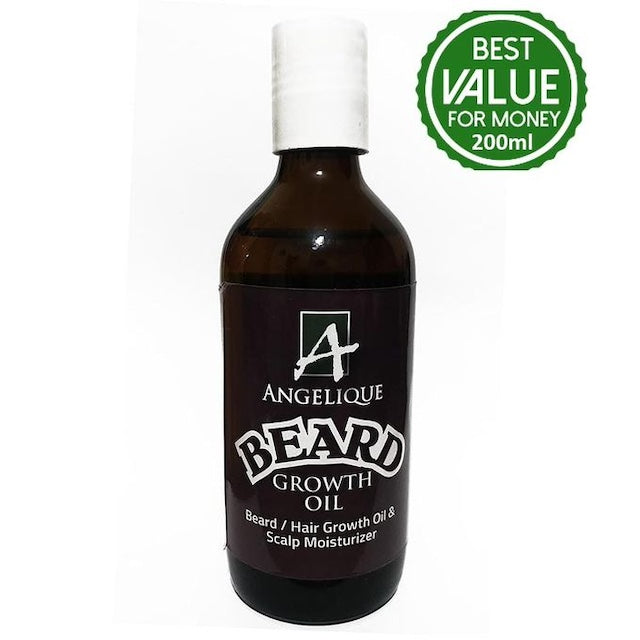 Angelique 200ml Beard Growth Oil, Angelique Hair Care, Hair Regrowth Treatment with Rich Smooth Texture for Thicker Hair/Beard