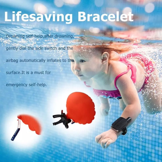 Anti-drowning Bracelet, Puffer Wearable Portable Rescue Device, LightWeight Float Wristband Water Buoyancy Aid Device